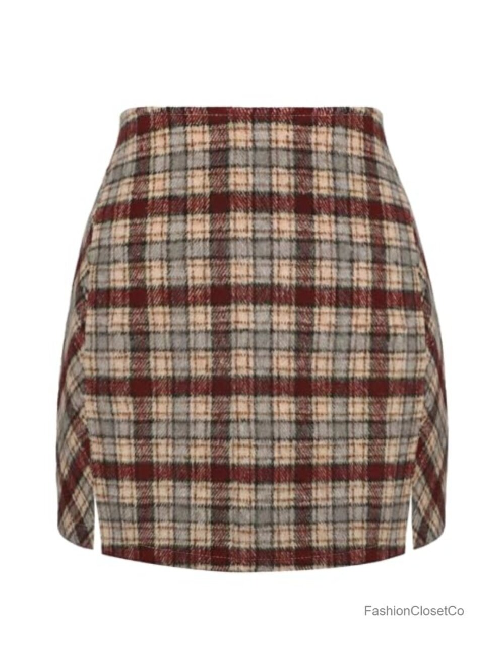 Women's A-Line Plaid Skirt High Waisted Bodycon Mini Skirt Winter Casual